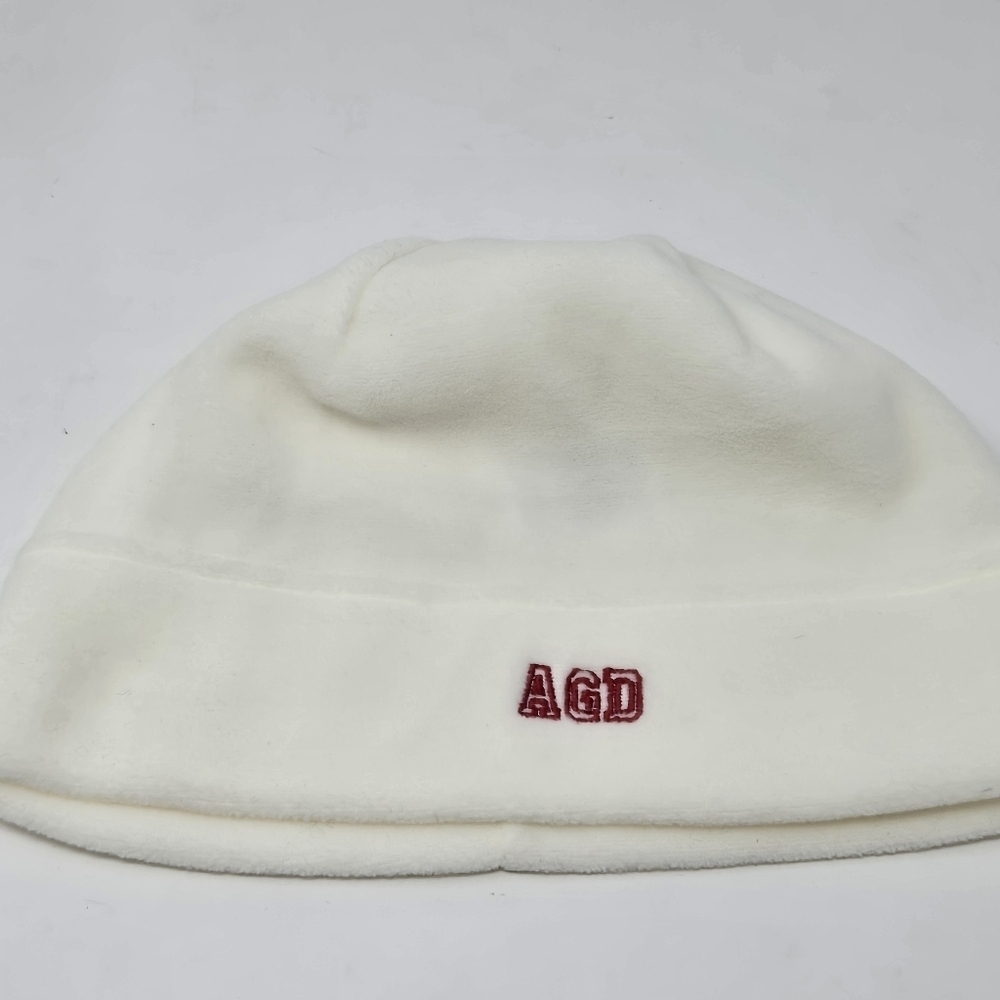 LANDS' END X AGD ALPHA GAMMA DELTA SORORITY CREAM FLEECE BEANIE HAT WOMEN OS - Picture 6 of 11